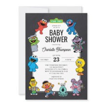 Sesame Street Characters Chalkboard Baby Shower