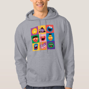 Sesame Street Characters   Colorblock Grid Hoodie