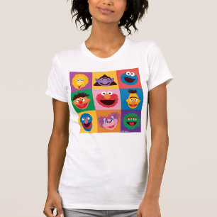 Sesame Street Characters   Colorblock Grid T-Shirt
