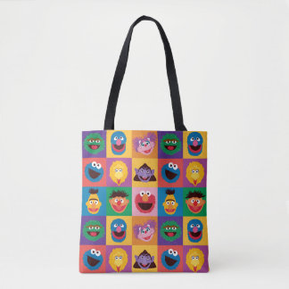 Sesame Street Characters | Colorblock Grid Tote Bag
