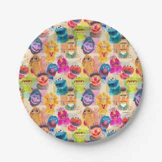 Sesame Street Characters | Colourful Pattern Paper Plate