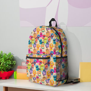 Sesame Street Characters   Colourful Pattern Printed Backpack