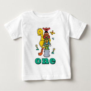 Sesame Street Characters First Birthday Baby T-Shirt