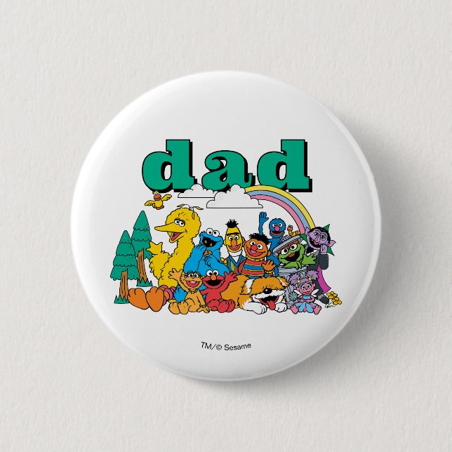 Sesame Street Characters & Street Sign Birthday Bu 6 Cm Round Badge (Front)