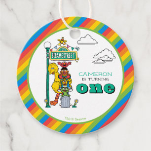 Sesame Street Characters & Street Sign Birthday Favour Tags