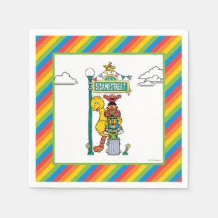 Sesame Street Characters & Street Sign Birthday Napkin