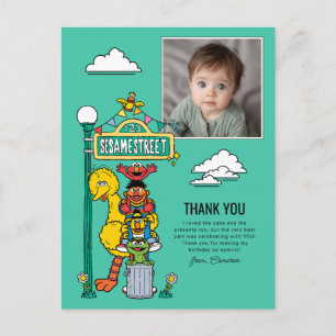 Sesame Street Characters & Street Sign Thank You Postcard