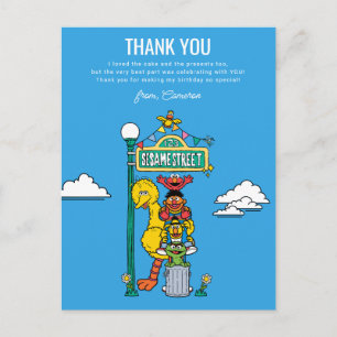 Sesame Street Characters & Street Sign Thank You Postcard