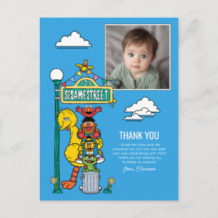 Sesame Street Characters & Street Sign Thank You Postcard