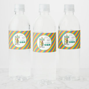 Sesame Street Characters & Street Sign Water Bottle Label