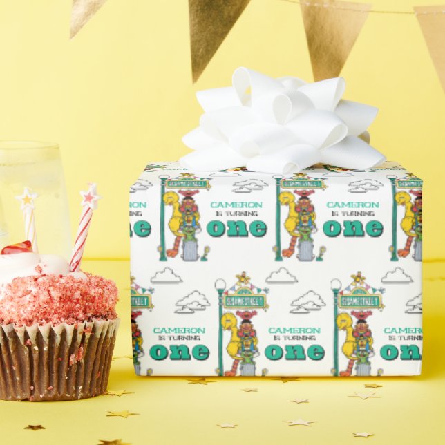 Sesame Street Characters & Street Sign Wrapping Pa Wrapping Paper (Birthday Party)