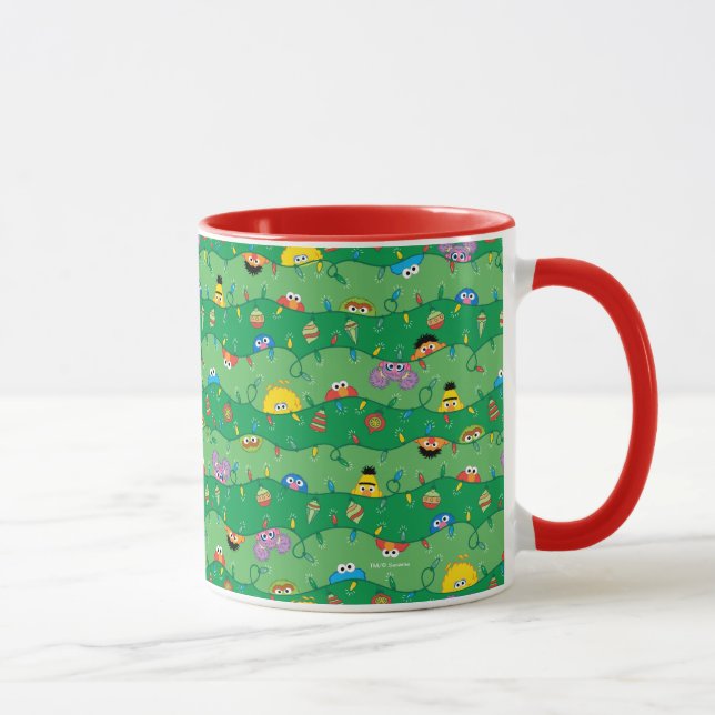 Sesame Street Christmas Lights Pattern Mug (Right)