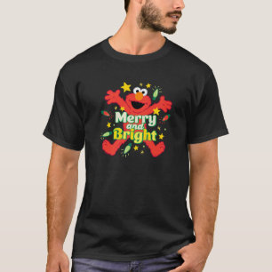 Sesame Street Christmas Merry And Bright Elmo Prem T-Shirt