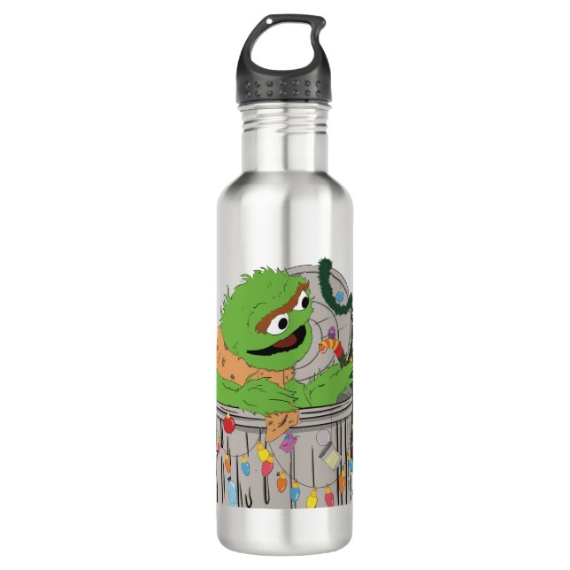 Sesame Street | Christmas Oscar the Grouch 710 Ml Water Bottle (Front)