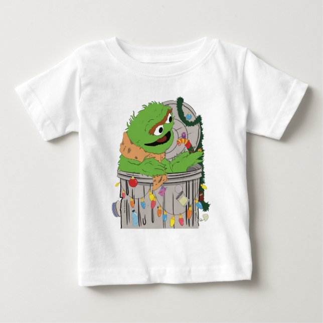 Sesame Street | Christmas Oscar the Grouch Baby T-Shirt (Front)