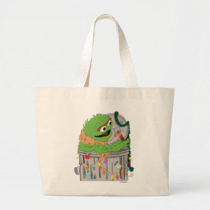 Sesame Street Christmas Oscar the Grouch Large Tote Bag