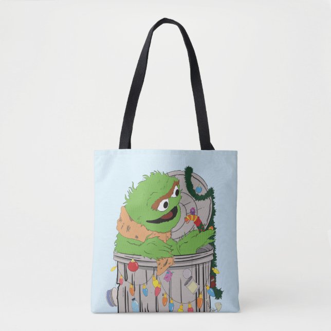 Sesame Street | Christmas Oscar the Grouch Tote Bag (Front)
