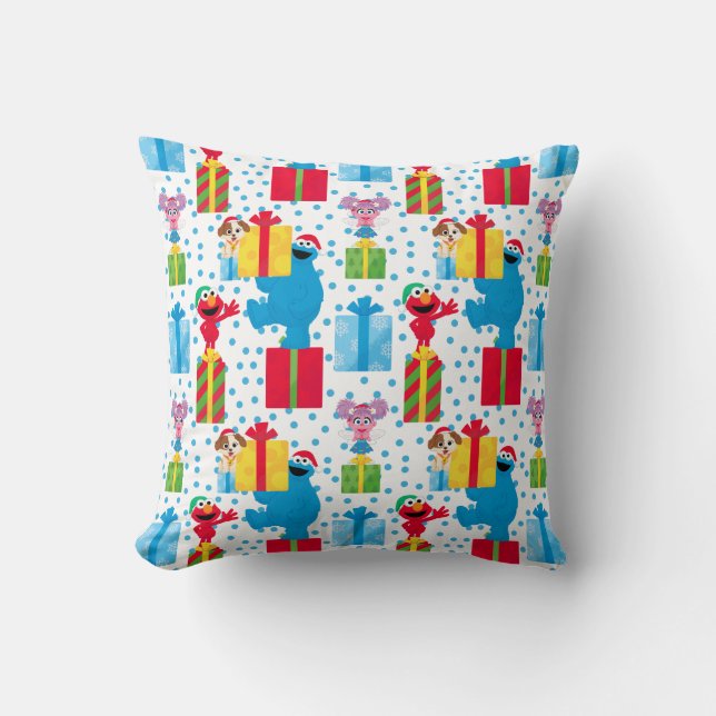 Sesame Street Christmas Presents Pattern Cushion (Front)