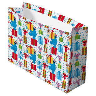 Sesame Street Christmas Presents Pattern Large Gift Bag