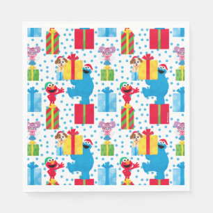 Sesame Street Christmas Presents Pattern Napkin