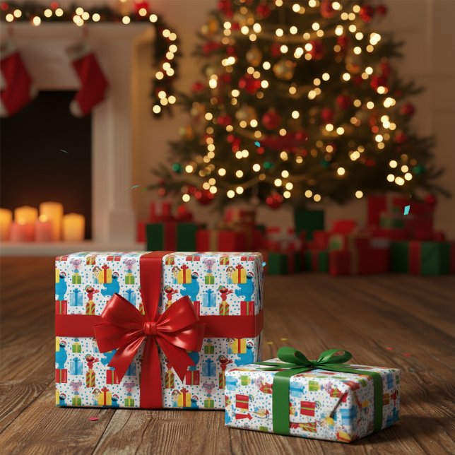  Sesame Street Christmas Presents Pattern Wrapping Paper (Creator Uploaded)