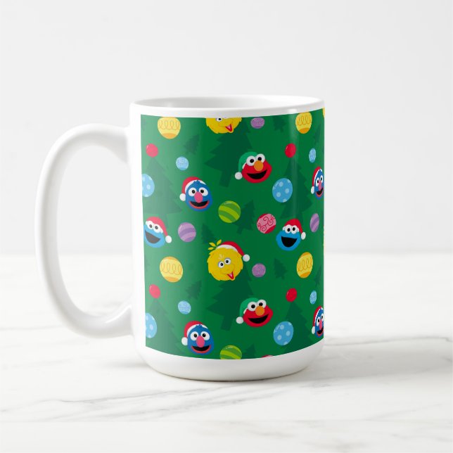 Sesame Street Christmas Tree Pattern Coffee Mug (Left)