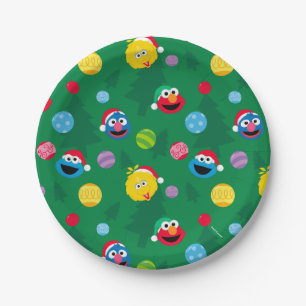 Sesame Street Christmas Tree Pattern Paper Plate