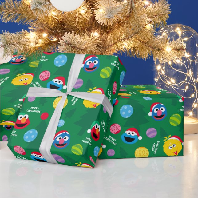 Sesame Street Christmas Tree Pattern Wrapping Paper (Holidays)