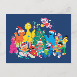 Sesame Street   Christmas with the Whole Gang Postcard