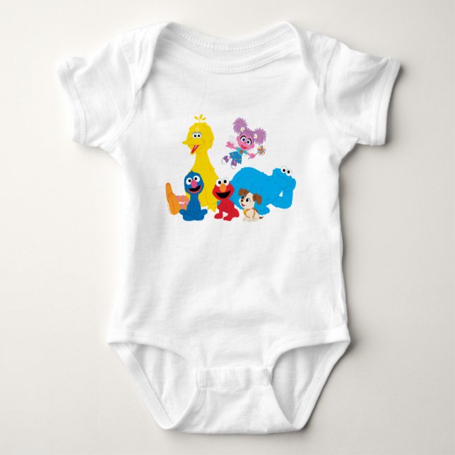 Sesame Street | Colourful Sesame Street Pals Baby Bodysuit (Front)