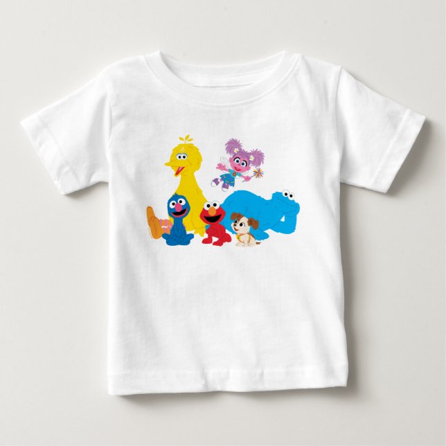 Sesame Street | Colourful Sesame Street Pals Baby T-Shirt (Front)