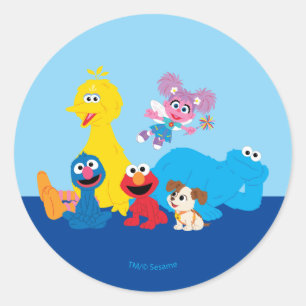 Sesame Street   Colourful Sesame Street Pals Classic Round Sticker