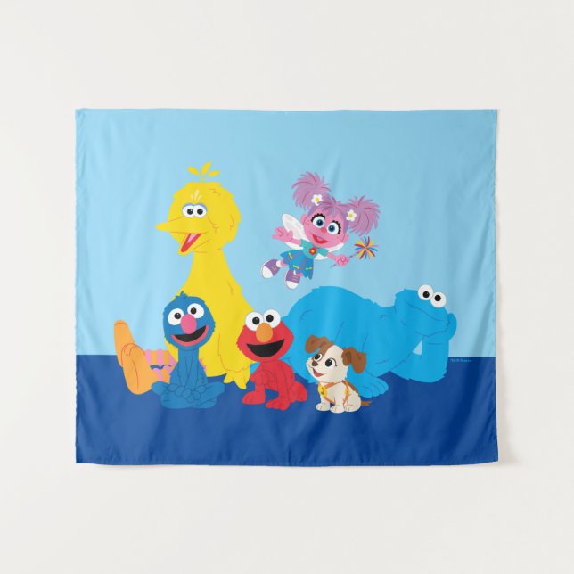 Sesame Street | Colourful Sesame Street Pals Tapestry (Front (Horizontal))