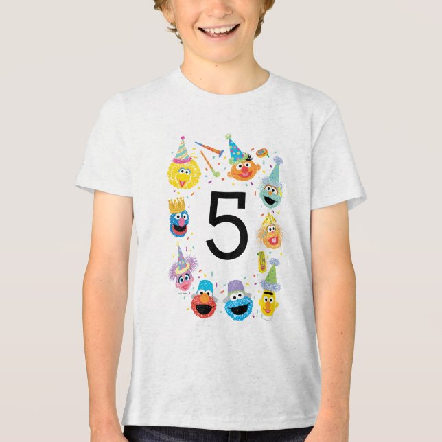 Sesame Street Confetti Birthday Tri-Blend Shirt (Front)