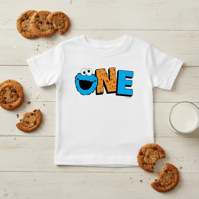 Sesame Street | Cookie Monster 1st Birthday Baby T-Shirt (Creator Uploaded)