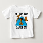 Sesame Street | Cookie Monster 1st Birthday Baby T-Shirt<br><div class="desc">Celebrate your child's 1st Birthday with this sweet Cookie Monster "Birthday Boy" Birthday shirt. Personalise by adding your child's name!</div>