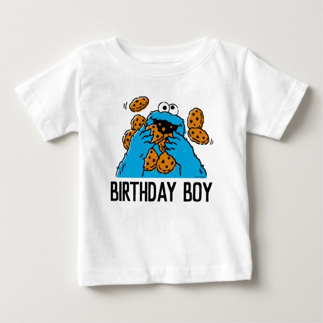 Sesame Street | Cookie Monster 1st Birthday Baby T T-Shirt (Front)