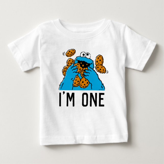 Sesame Street | Cookie Monster 1st Birthday Baby T T-Shirt (Front)