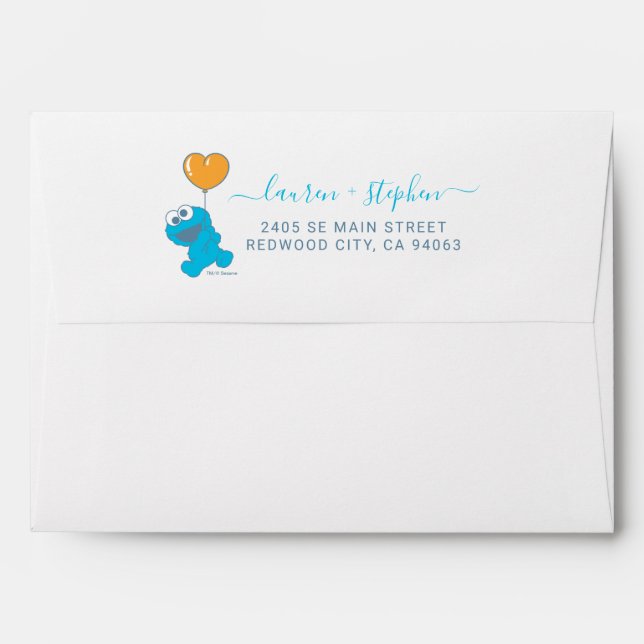 Sesame Street | Cookie Monster Baby Shower Envelope (Back (Top Flap))