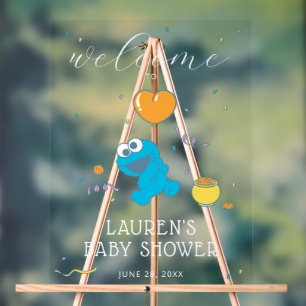Sesame Street   Cookie Monster Baby Shower Welcome Acrylic Sign
