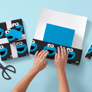 Sesame Street Cookie Monster Birthday Chalkboard Wrapping Paper