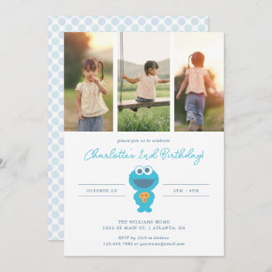 Sesame Street   Cookie Monster Birthday Invitation