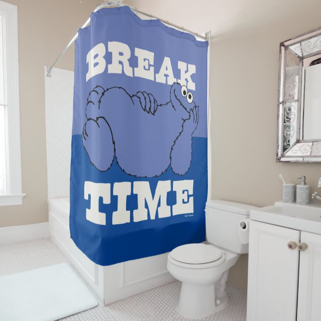 Sesame Street | Cookie Monster Break Time Shower Curtain (In Situ)