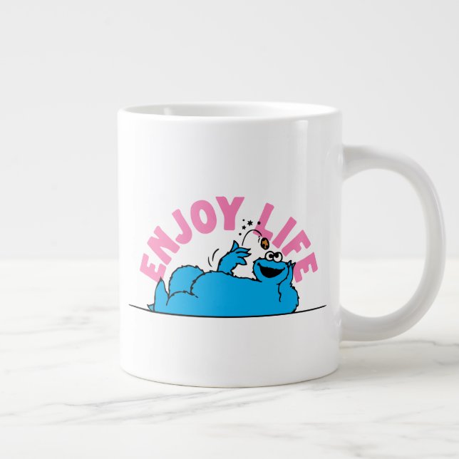 Sesame Street | Cookie Monster Enjoy Life Large Coffee Mug (Right)