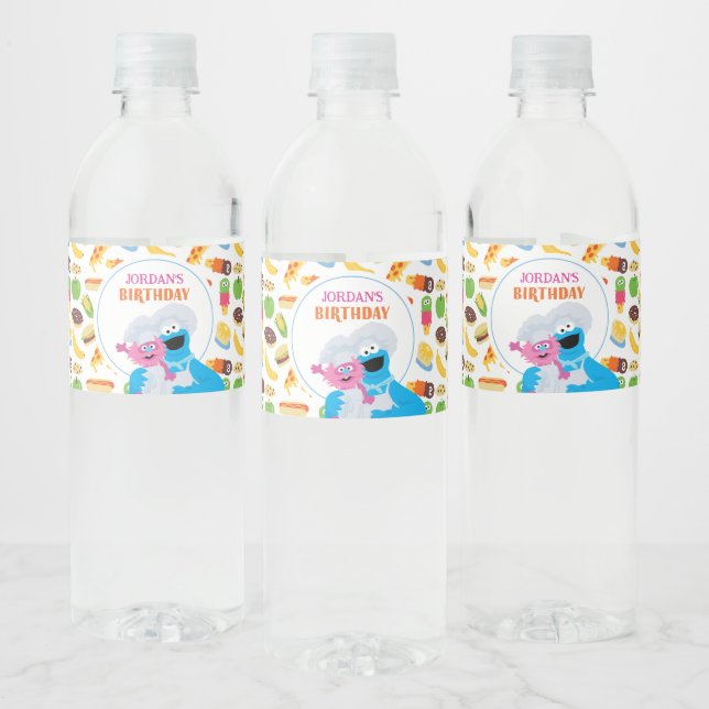 Sesame Street Cookie Monster Foodie Truck Water Bottle Label (Bottles)
