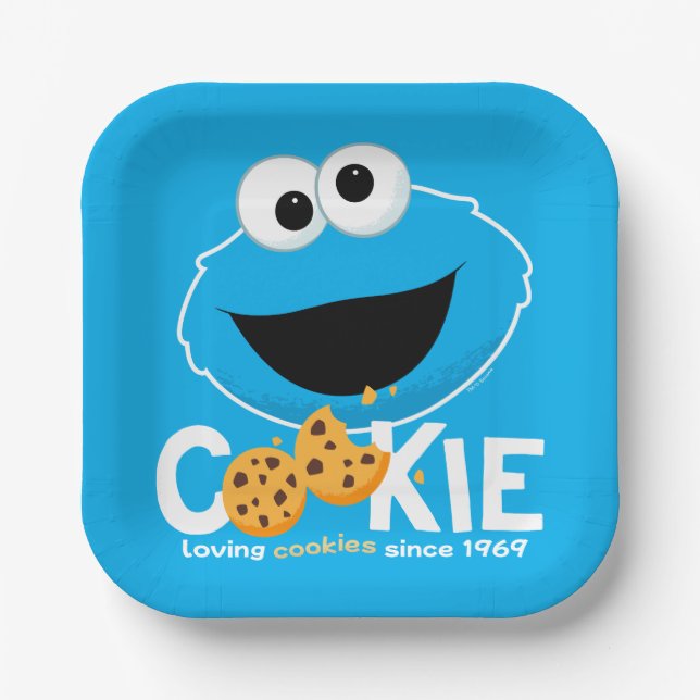 Sesame Street | Cookie Monster Loving Cookies Paper Plate (Front)