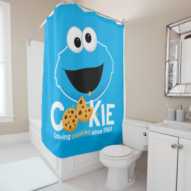 Sesame Street | Cookie Monster Loving Cookies Shower Curtain (In Situ)