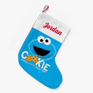 Sesame Street Cookie Monster Loving Cookies Small Christmas Stocking