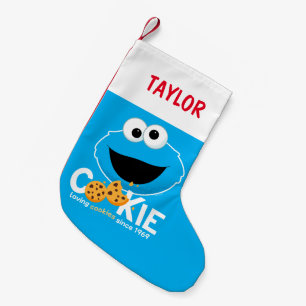 Sesame Street Cookie Monster Loving Cookies Small Christmas Stocking