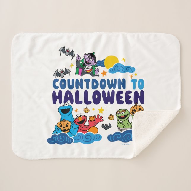 Sesame Street | Countdown to Halloween Sherpa Blanket (Front (Horizontal))